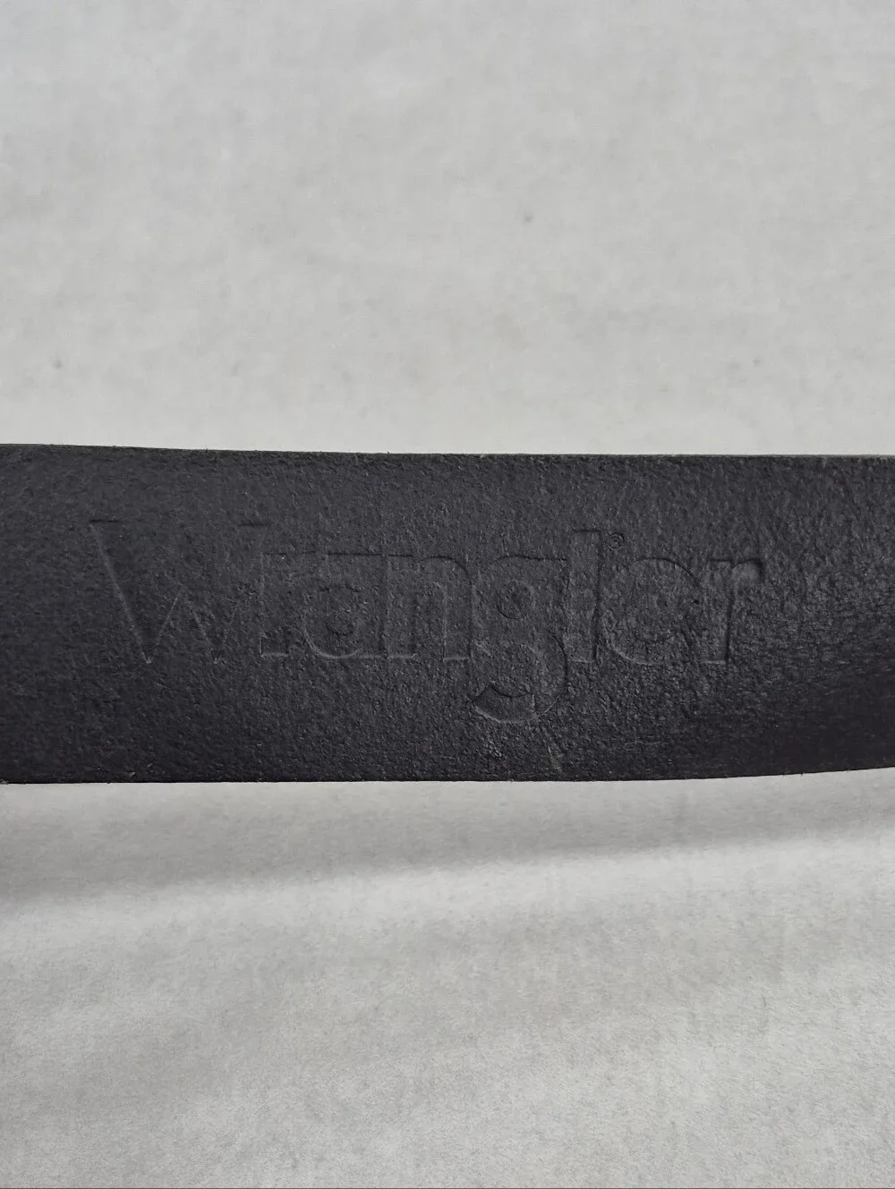 Wrangler belt men's 40 black leather brushed silver buckle casual gorpcore